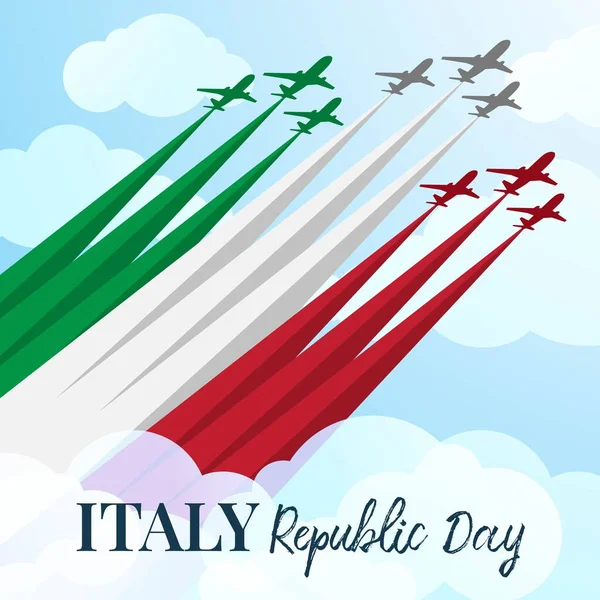 Olaszország Köztársasági Nap Banner Design Sablon Olaszország Napja Háttér Illusztráció — Stock Vector