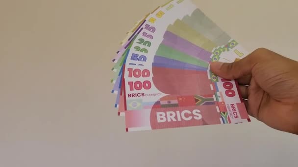 Μια Απεικόνιση Brics Νόμισμα Που Μπορούσε Ταρακουνήσει Την Κυριαρχία Του — Αρχείο Βίντεο