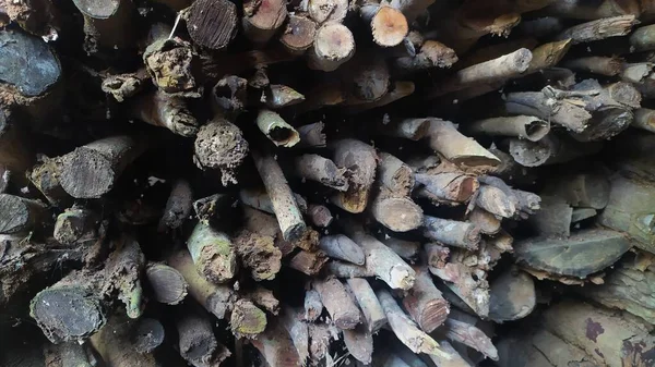 Stack Fire Wood Fried Branch Fuel — Stock Photo, Image