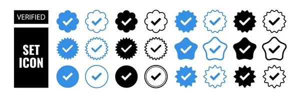 Checkmark Sign Verified Symbol Verified Badge Profile Social Media Account — Stock Vector