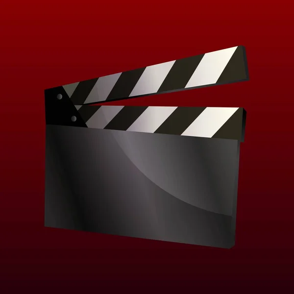 Film Clapperboard Isolato Film Bianco Applaudire Cinema Illustrazione — Vettoriale Stock