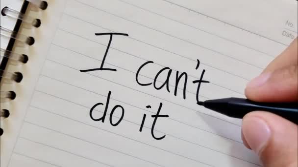 Için Motivasyon Kavramı Okuyamadığım Sözcük Kaldır Kendime Olan Inancım Pozitif — Stok video