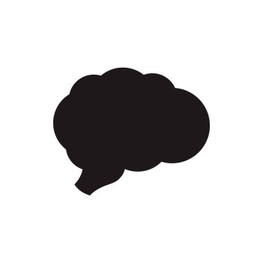 Basit Beyin siluet simgesi. İnsan beyni ikonu. Sağlık ve Tıp ikonu