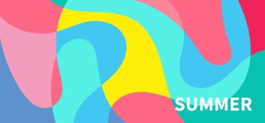 Yaz koleksiyonu için vektör renkli sıvı ve akışkan arkaplan