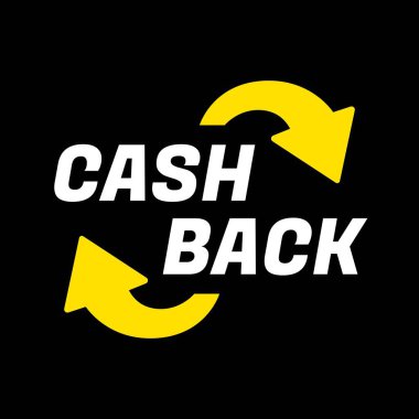 Oklu nakit sırtlı sembol. İzole nakit iade tabelası. Para iadesi Pictogram. Amblem değişimi. Para iade garantisi. Vektör