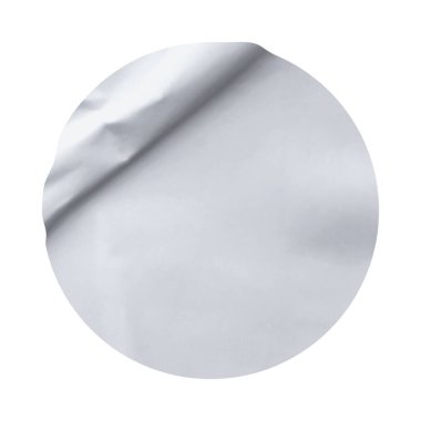 Beyaz arkaplanda kırpma yolu ile izole edilmiş boş beyaz yuvarlak kağıt etiketi