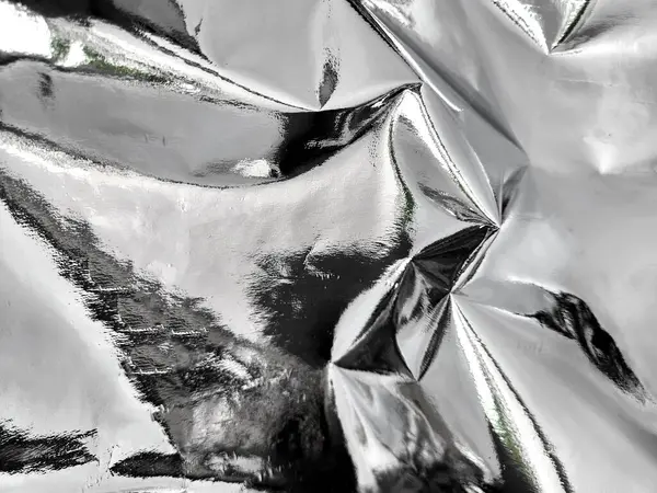 Silver Rough Wrinkle Foil Texture Silver Foil Texture Background Silver — Stock Photo, Image