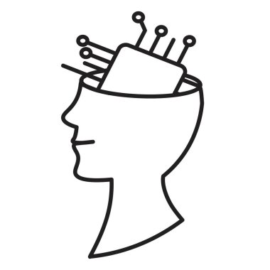 Yapay Zeka Çizgisi Sanat Simgesi 05