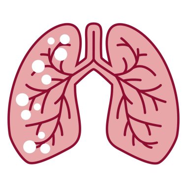 Düz akciğer hastalığı ikonu çizimi