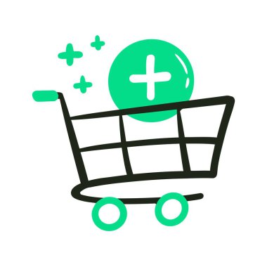 El Yazması Çevrimiçi Alışveriş Ticareti Cart Resim Simgesine Ekle