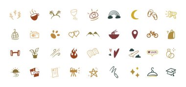 El çizimi Soyut Doodle Element Estetiği sosyal medyayı ön plana çıkarmak için