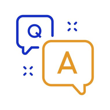 Soru Yanıtı Bubbles satır simgesi. İmza iste. Faq ve QnA sembolü