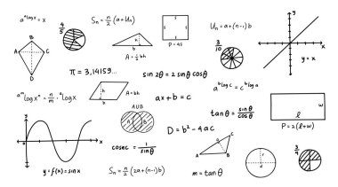El çizimi matematik denklemleri arkaplan karalama 3