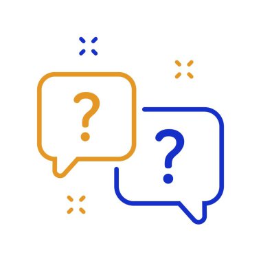 Soru baloncukları çizgi simgesi