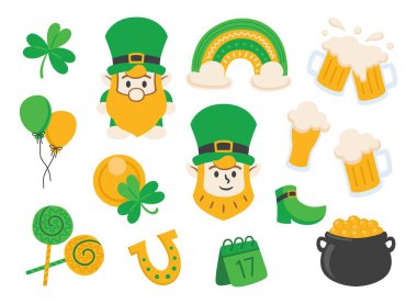 Aziz Patrick Günü İllüstrasyon Element Koleksiyonu