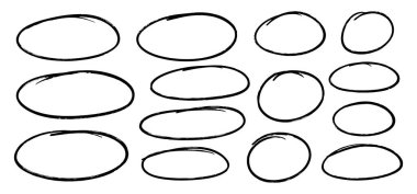 Çember Vurgulama Çizgi Vektörü Kümesi