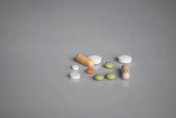 Pillole Compresse Sfondo Bianco — Foto Stock