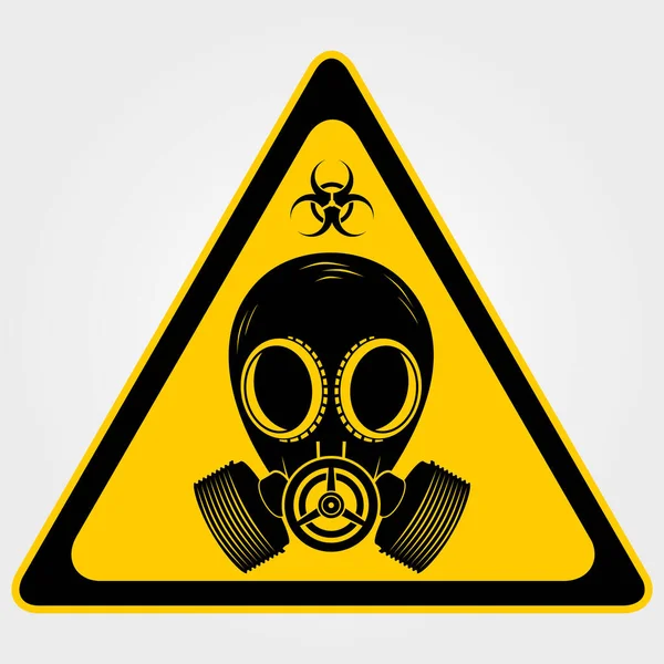 生物危害标志与防毒面具隔离 矢量说明 — 图库矢量图片