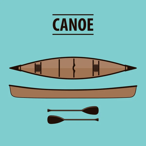 Canoe Paddles Isolated Vector Illustration — Stock Vector