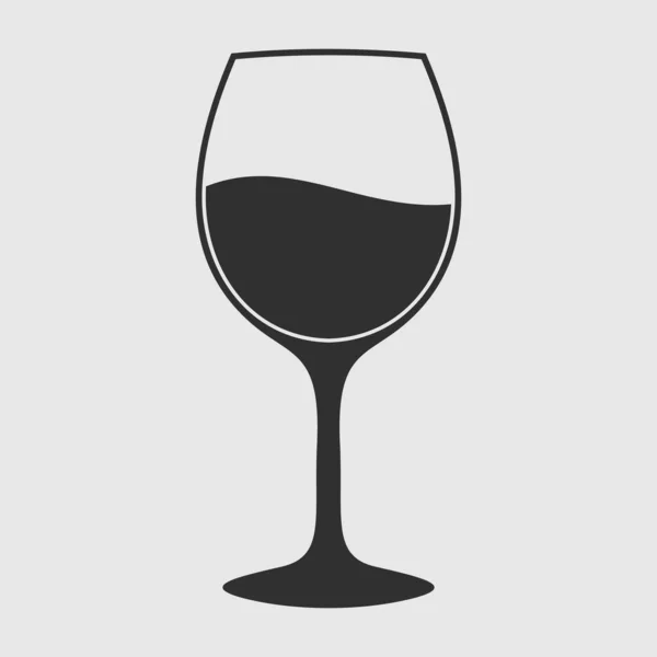 白を基調としたワイングラスのアイコン ベクターイラスト — ストックベクタ