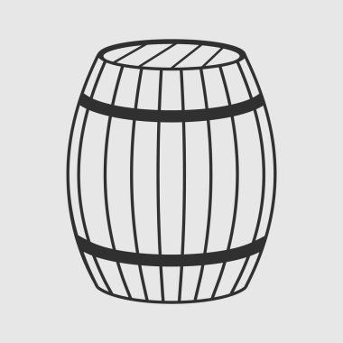 Beyaz arka plan üzerinde izole şarap varil. Vektör çizim