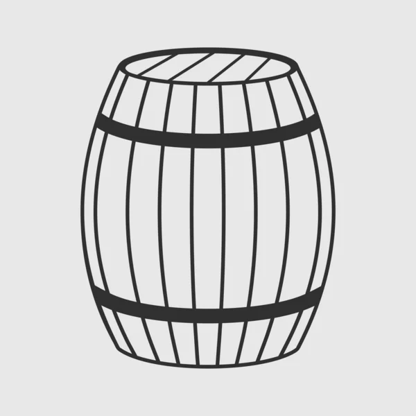 Wine Barrel Isolated White Background Vector Illustration — Stock Vector