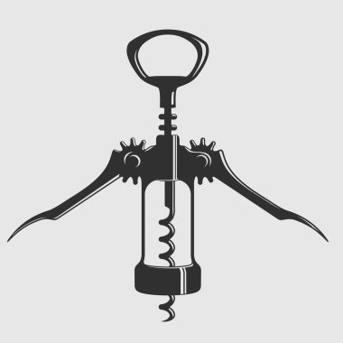 Beyaz arka plan üzerinde izole tirbuşon. vektör çizim.