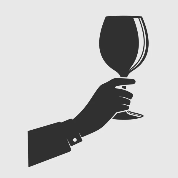 Hand Holding Glass Wine Vector Illustration — Stock Vector