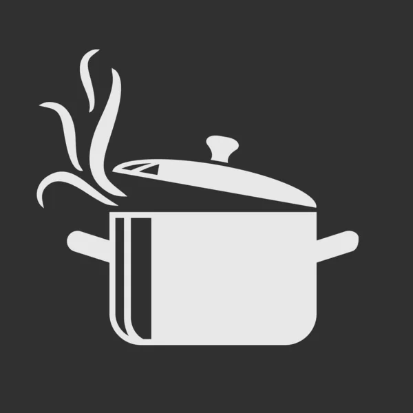 Cooking Pan Icon Isolated Dark Background Vector Illustration — Stock Vector