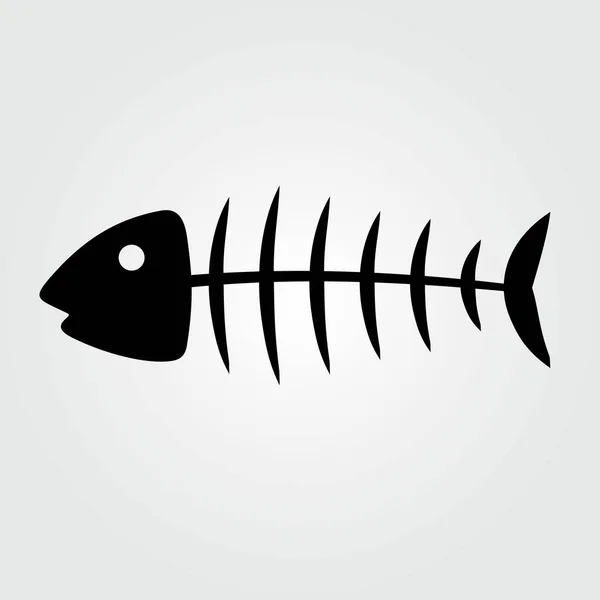 Fish Skeleton Icon Isolated White Background Vector Illustration — Stock Vector