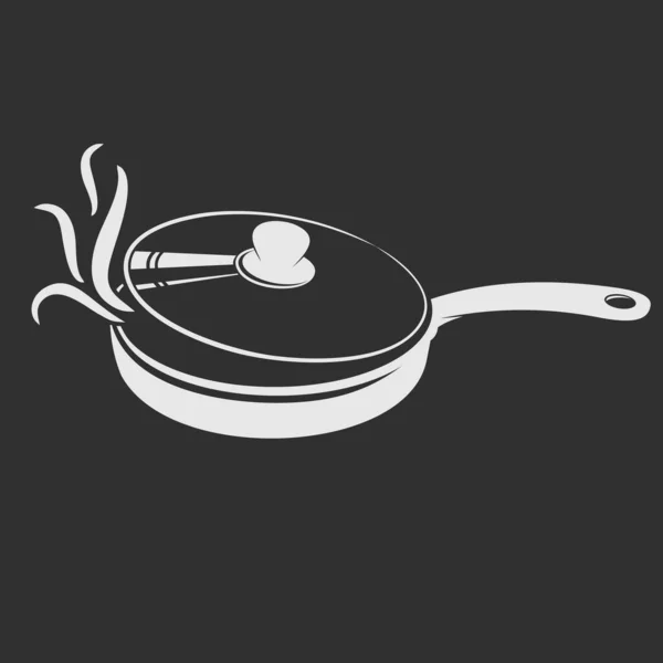 Frying Pan Isolated Dark Background Vector Illustration — Stock Vector