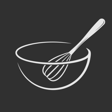 Kâseyle çırpma çırpma. Vektör illüstrasyonu