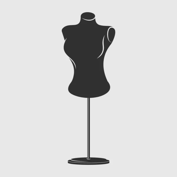 Mannequin Féminin Coudre Isolé Sur Fond Blanc Illustration Vectorielle — Image vectorielle