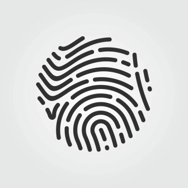 Parmak izi ikonu. Dijital güvenlik doğrulama konsepti. Vektör illüstrasyonu