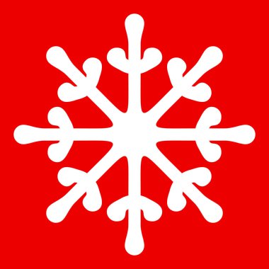 Kar Tanesi simgesi izole edildi. Vektör illüstrasyonu. 