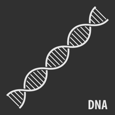 DNA Helix ikonu, insan genetik sembolü. Vektör illüstrasyonu