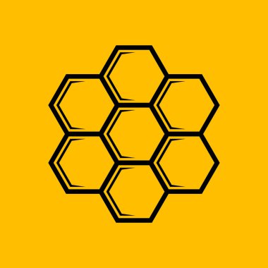 Bal peteği simgesi. Bal sembolü Vektör illüstrasyonu