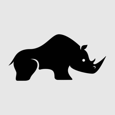 Gergedan izole edilmiş bir ikon. Vektör illüstrasyonu. 