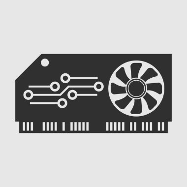 Elektronik, bilgisayar tahtası sembolü. Vektör illüstrasyonu