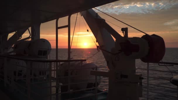 Panorama Del Idílico Marítimo Desde Cubierta Trabajo Del Crucero — Vídeos de Stock