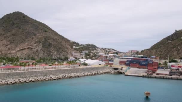Cargo Port Foot Pointe Blanche Hill Waterfront Foot Forthill — Stok video