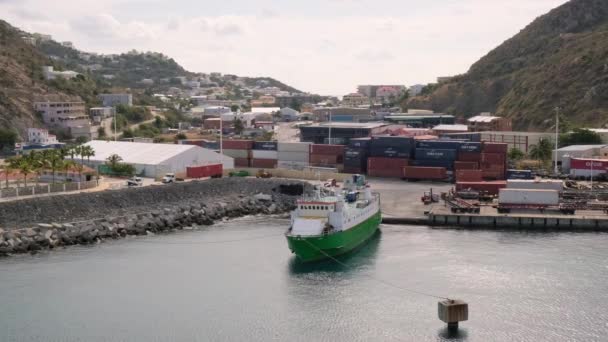 Shipping Yard Foot Pointe Blanche Hill Caribbean — Vídeos de Stock