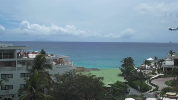 Достопримечательность Royal Islander Club Plage Рядом Пляжем Махо Наблюдая Гостевого — стоковое видео
