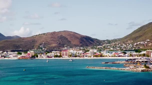 Summer Travel Caribbean Sea Antilles Coastlines Cruise Ship — стокове відео