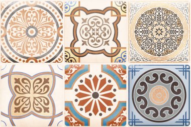 Banyo için renkli dijital duvar fayansları.