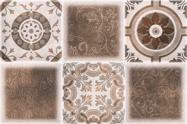 Banyo için renkli dijital duvar fayansları.