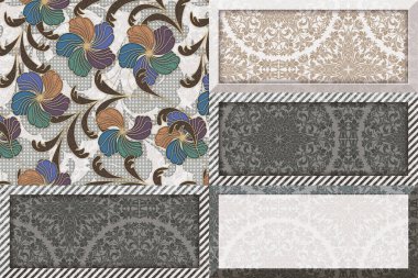 Banyo için renkli dijital duvar fayansları.