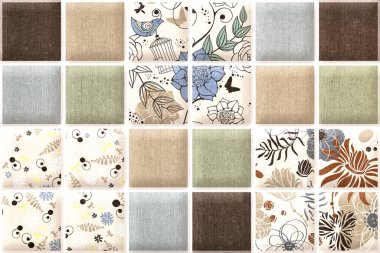 Banyo için renkli dijital duvar fayansları.