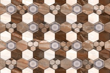 Banyo için renkli dijital duvar fayansları.