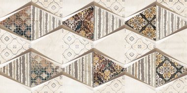 Banyo için renkli dijital duvar fayansları.